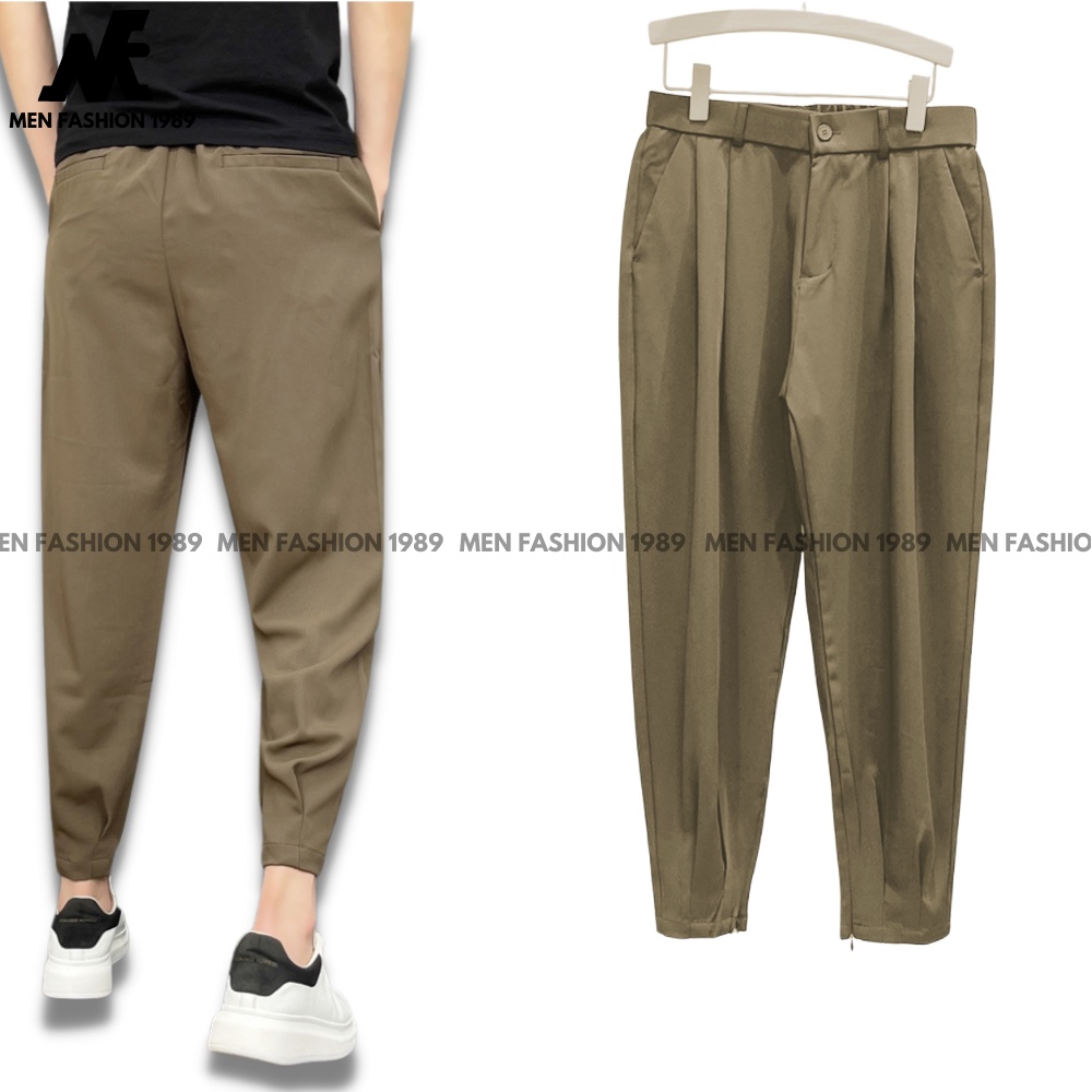 Quần Jogger chất thun da cá co dãn gấu khóa kéo MENFASHION1989 JOGGER NAM 003C