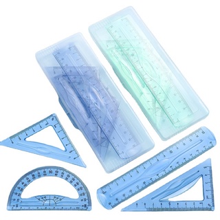 Bộ Thước Nhựa Dẻo Eke 4 Món / Thước thẳng / Thước độ/ Ê ke tam giác