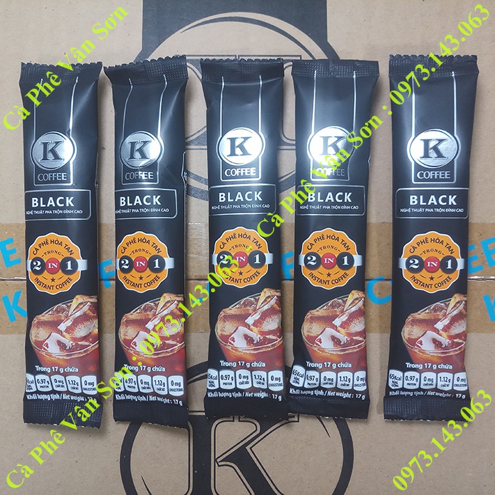 Thùng cà phê đen K Coffee Black Phúc Sinh 45 dây * 10 gói dài nhỏ * 17g