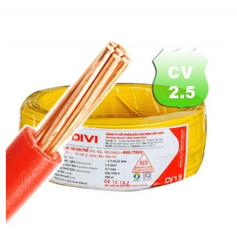 Dây Cv 2.5 Cadivi 7 Lõi Đồng Chịu Tải Cao ( Cuộn 100m)