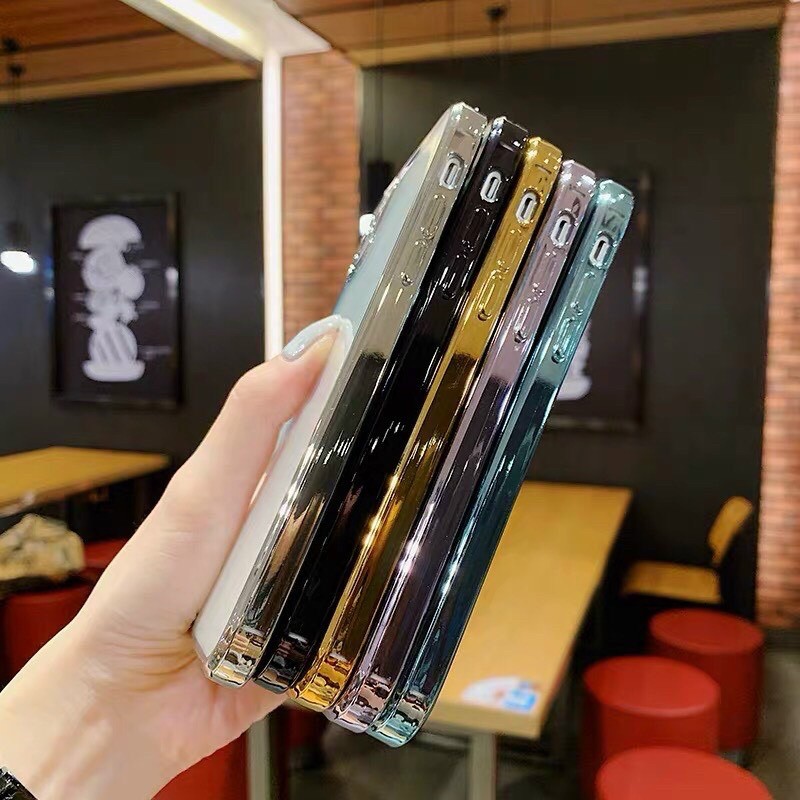 Ốp giả lp 12 Viền vuông,cạnh vuông màu mạ điện sang trọng 7plus/8plus/x/xs/xs max/11/11pro max-ốp lưng | BigBuy360 - bigbuy360.vn