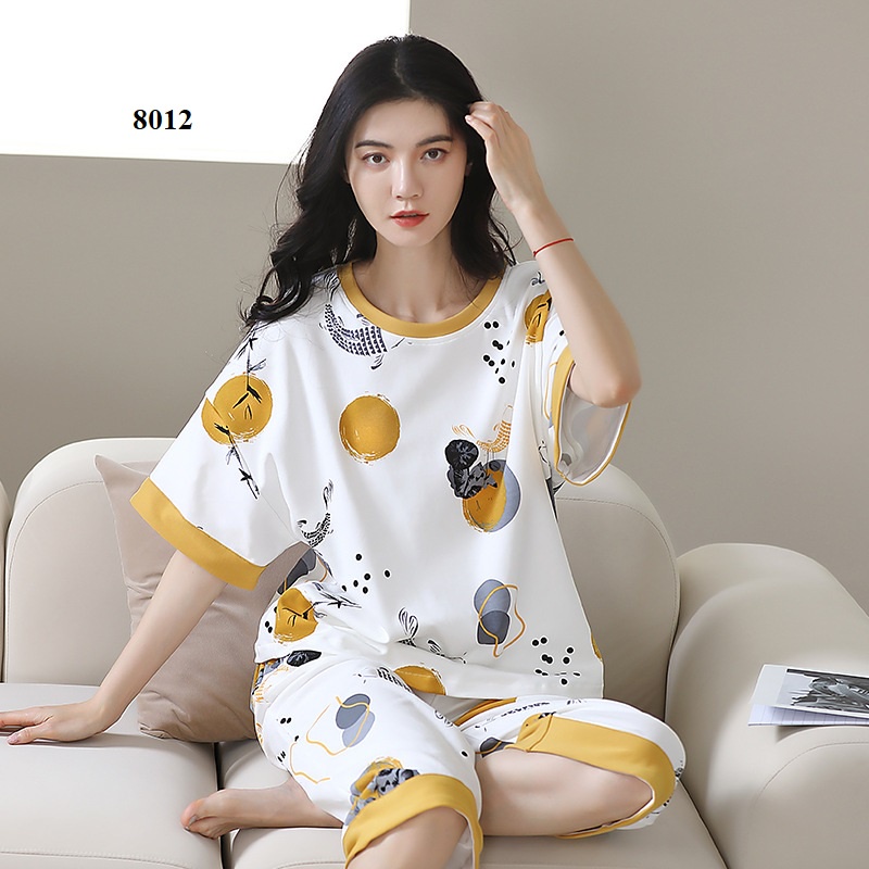 XK8015 Bộ mặc nhà nữ hè quần lửng hàng nhập