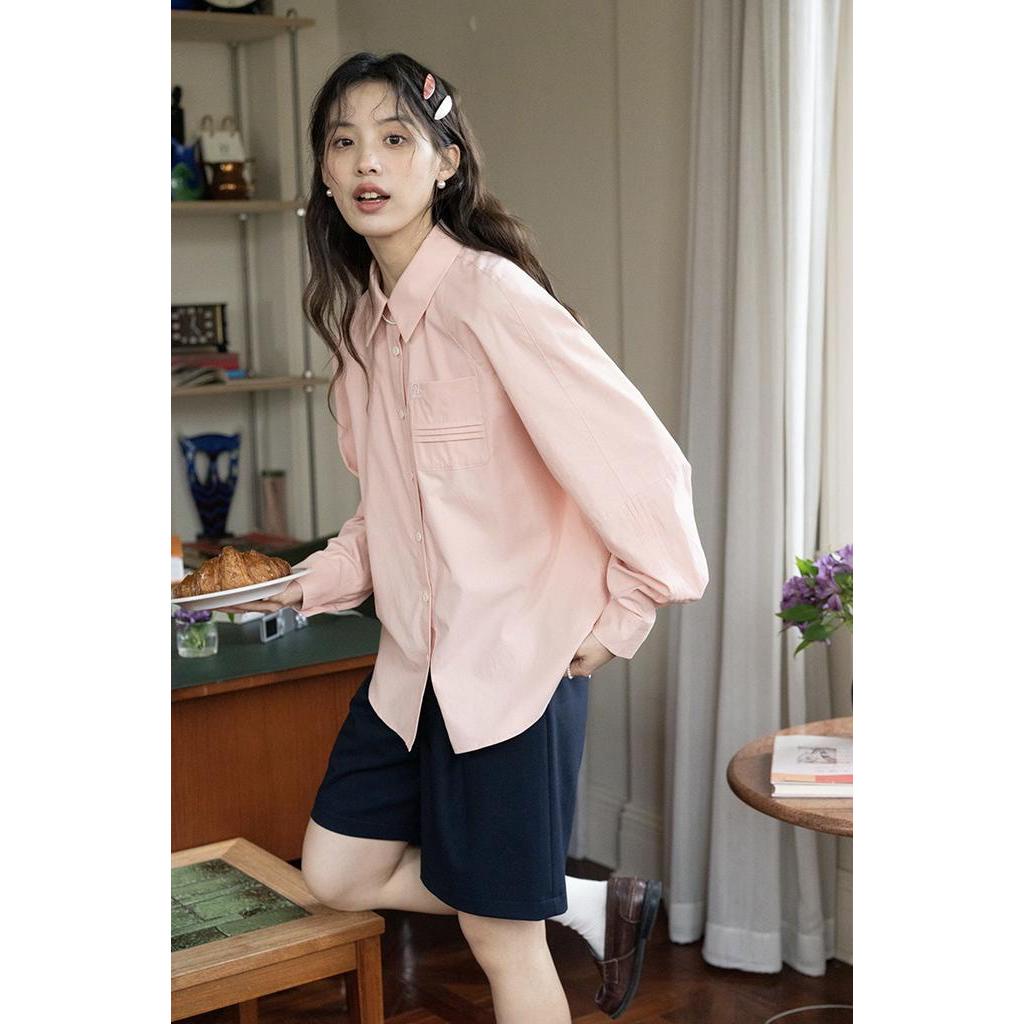 Áo Sơ Mi Cổ Bẻ Dài Tay Phong Cách Retro 61709