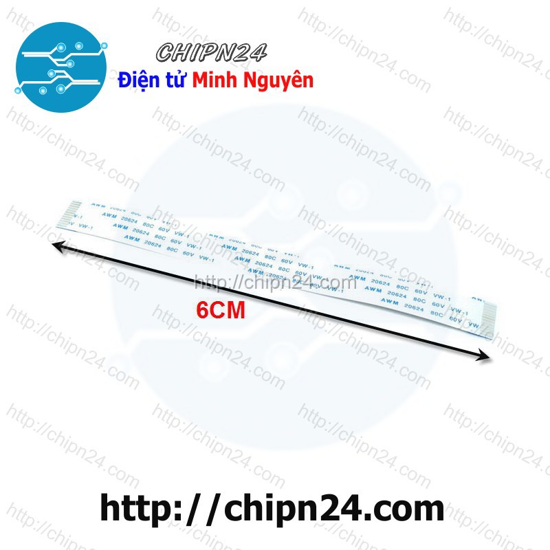 [1 SỢI] Cáp FFC/FPC 12P 1.0MM 6CM cùng chiều