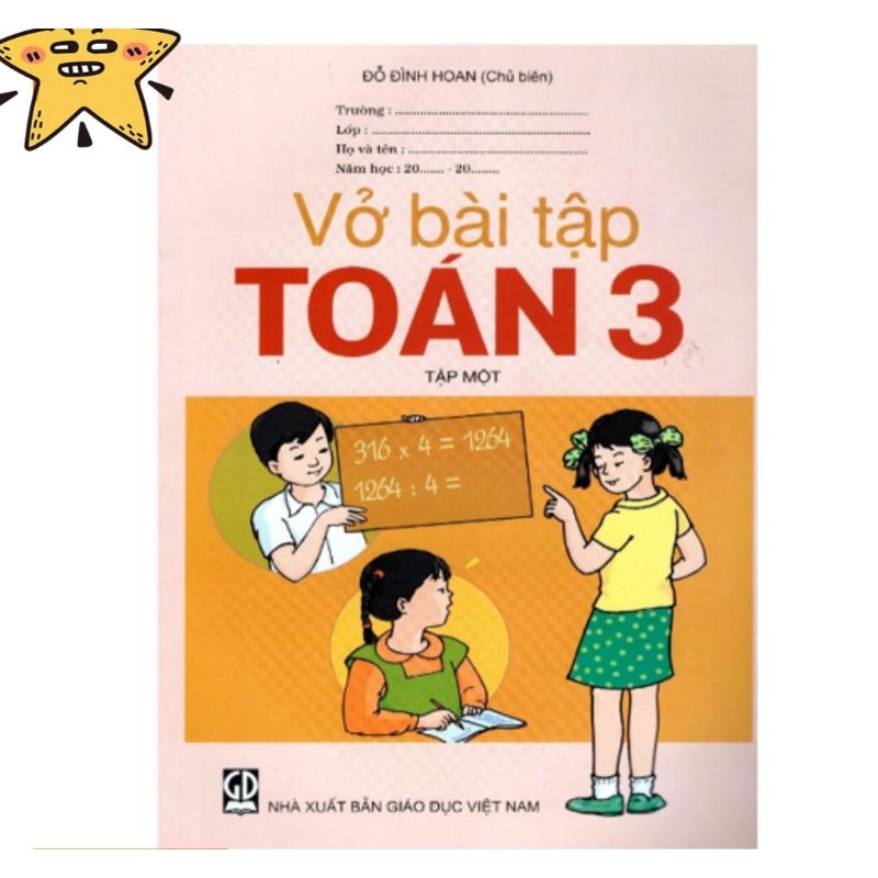 Bài tập toán lớp 3 tập 1 (Bao kính, dán nhãn)