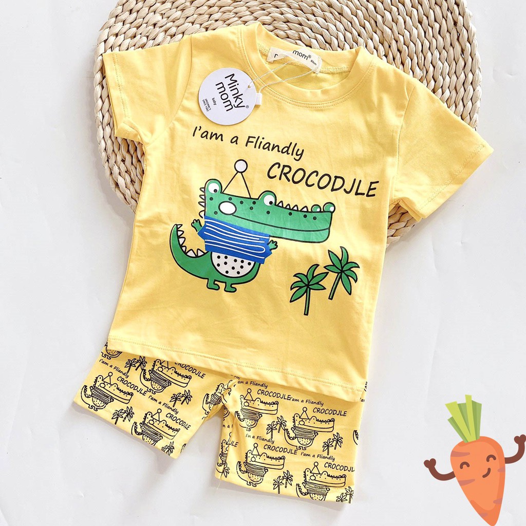 [SALE] Bộ Cộc Tay Minky Mom Cho Bé Họa Tiết Động Vật Dễ Thương Chất liệu Cotton 100%, Bộ Hè Trẻ Em Ngắn Tay MKM2105