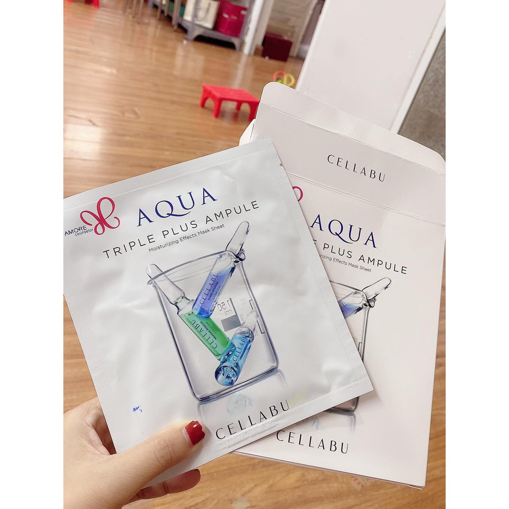 Mặt Nạ Đa Năng Amore Pacific Cellabu Aqua Triple Plus Ampoule Mask (1 Miếng) - Cấp Ẩm Và Dưỡng Trắng Da