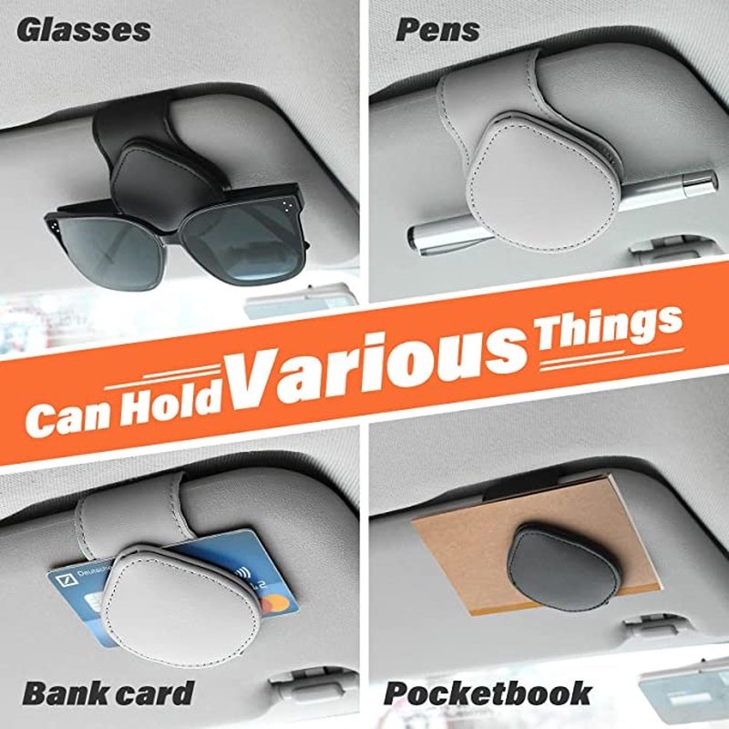 Kẹp Da Cao Cấp Giữ Mắt Kính / Thẻ Gắn Nội Thất Xe Hơi / Kính Râm