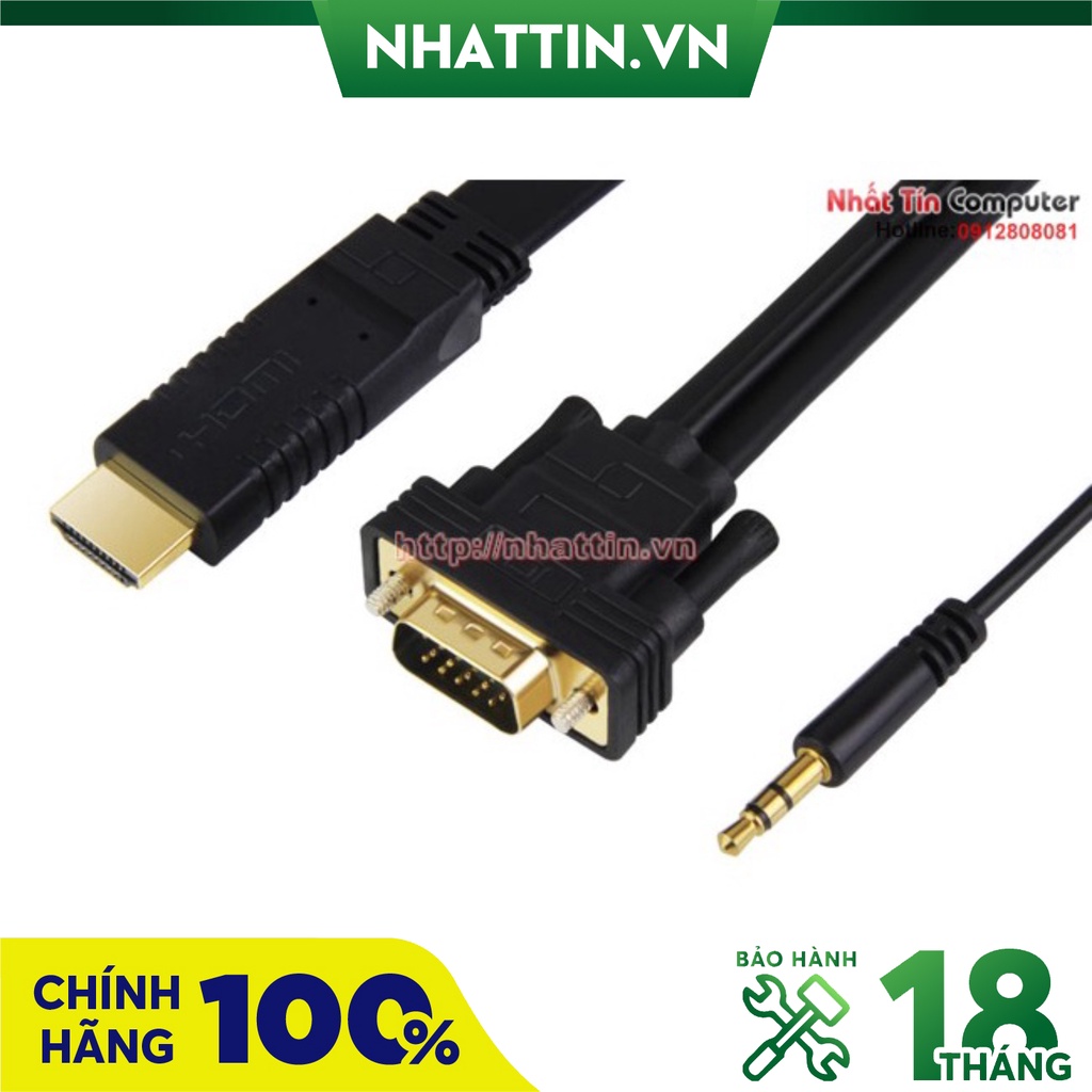 Cáp chuyển đổi HDMI to VGA có Audio Unitek Y-6344bbk Chính Hãng