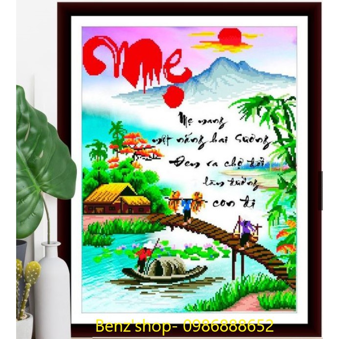 Tranh đá cao cấp ABC ( giá sỉ) Mẹ VS155 ( 70x55cm)