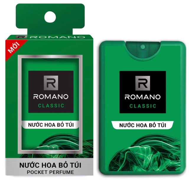 Combo Nước hoa bỏ túi Romano Classic 18ml Và lăn khử mùi Romano Classic 50ml