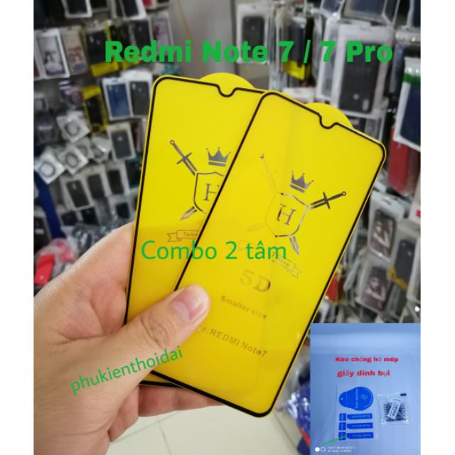Cường lực Redmi Note 7 / 7 Pro FREESHIP Từ 50k 5D thế hệ mới hiệu Hoàng Đế viền mỏng ôm màn 2.5D chất đẹp