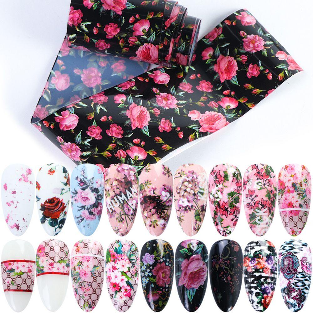 Miếng Dán Trang Trí Móng Tay Toàn Diện Họa Tiết Hoa Và Nơ Xinh Xắn