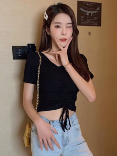 ÁO CROPTOP NGẮN RÚT NGỰC (a2).