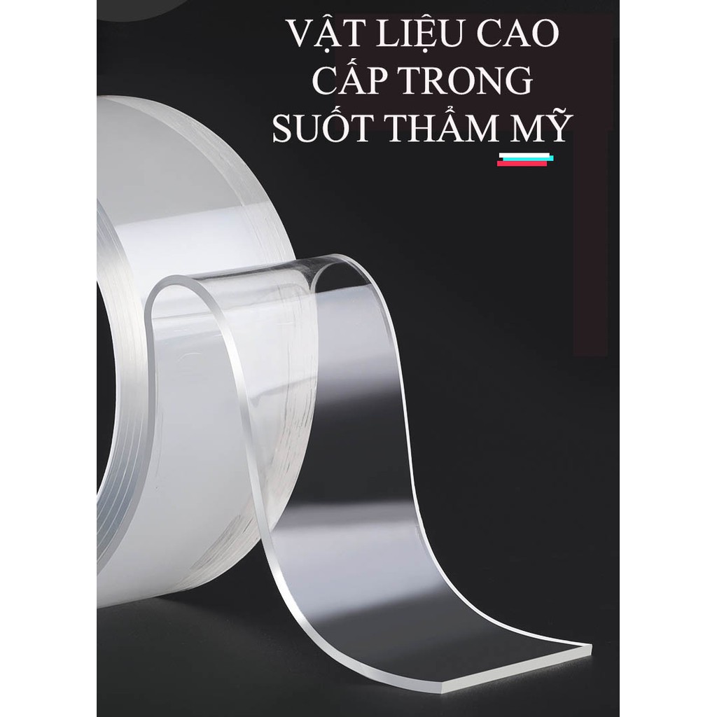 Băng dính hai mặt siêu chắc dùng treo đồ trang trí nhà cửa gắn vật treo giá kệ phòng tắm vệ sinh