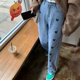 Quần baggy jean ống rộng in - LC