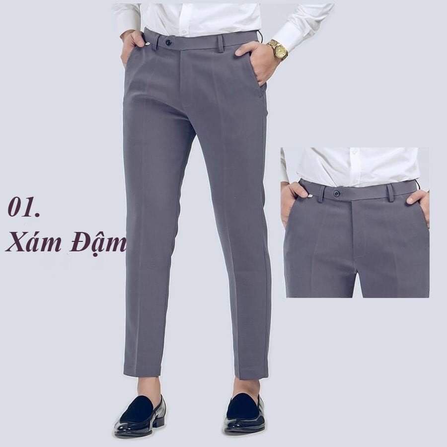 Quần âu nam ống côn Hàn Quốc chất vải tuyết hàn, Quần tây nam co giãn