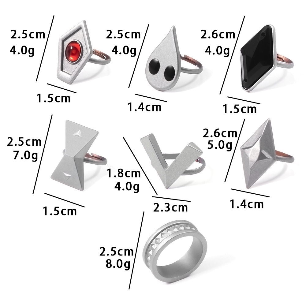 Bộ 7 Nhẫn Hóa Trang Nhân Vật Hutao Trong Genshin Va Chạm