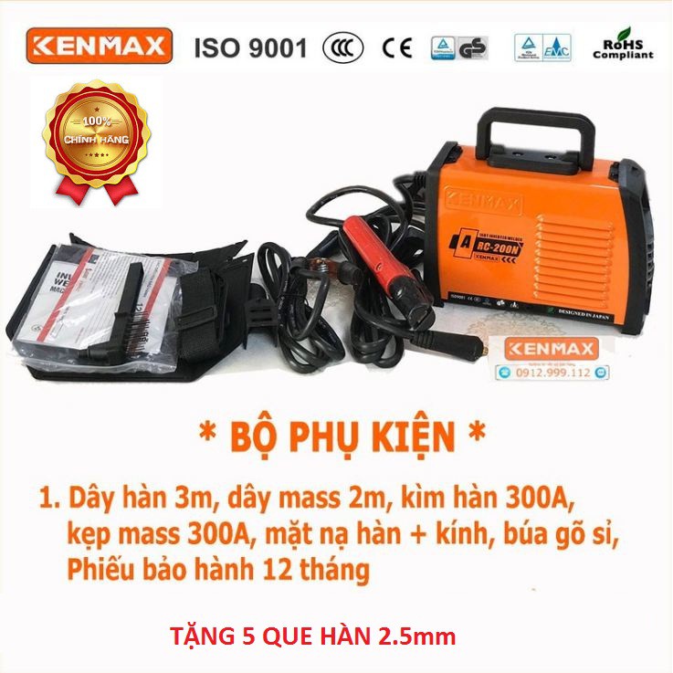 Máy Hàn Điện Tử Mini inverter KENMAX ARC-200F Và KENMAX ARC-200N Đầy Đủ Phụ Kiện Tặng 5 Que Hàn 2020