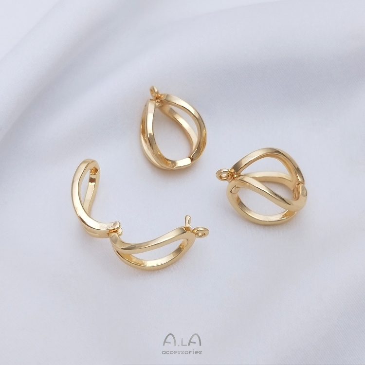 Khóa Dây Chuyền Bằng Đồng 14K Đính Ngọc Trai Màu Sắc Thời Trang