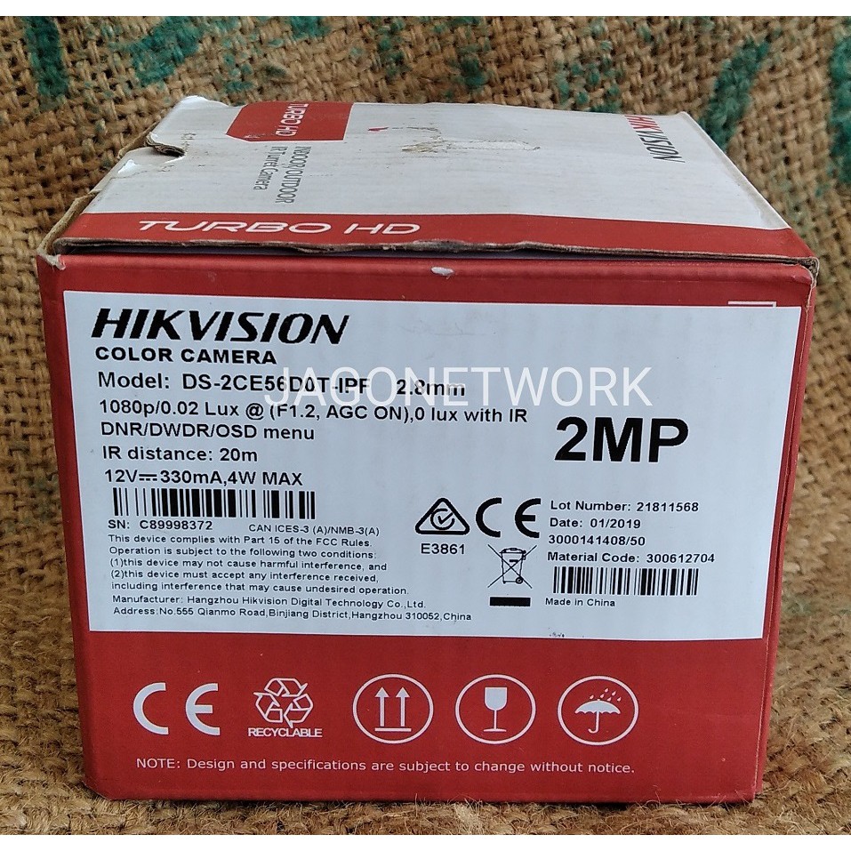 Camera An Ninh Hikvision Ds-2Ce56D0T-Ipf 2mp