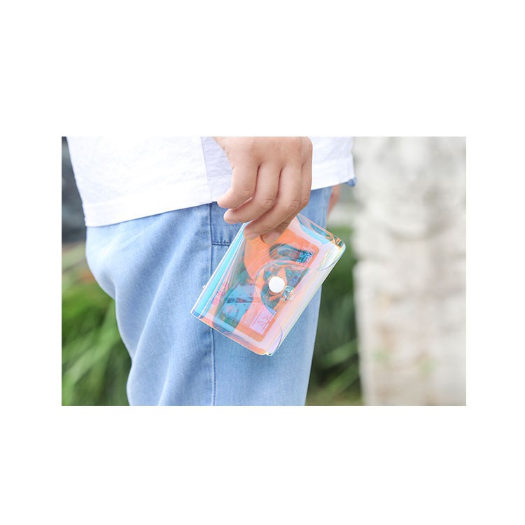 Ví PVC trong suốt màu laser đa năng IELGY