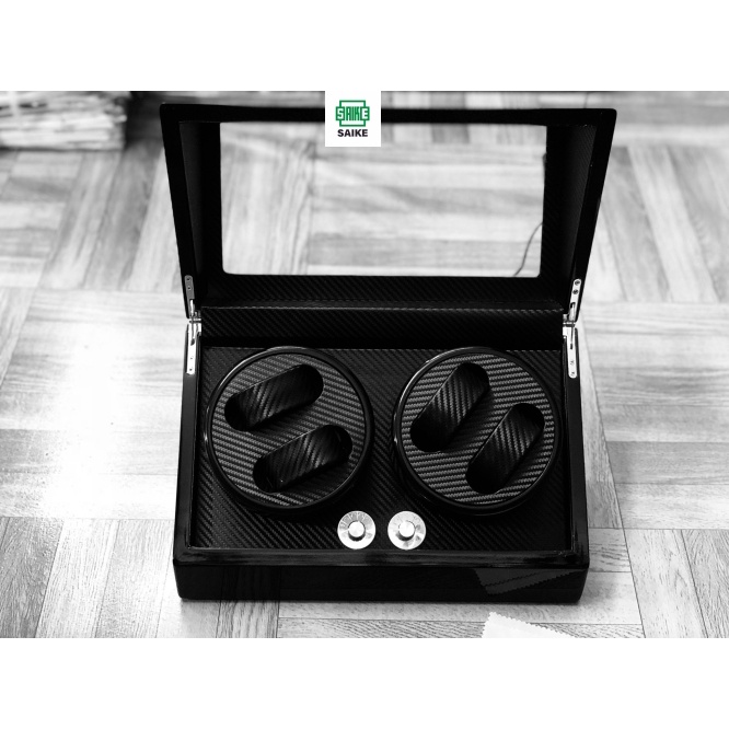 Hộp Đồng Hồ Cơ Xoay SAIKE 778 Mẫu 4 Xoay Vỏ Gỗ