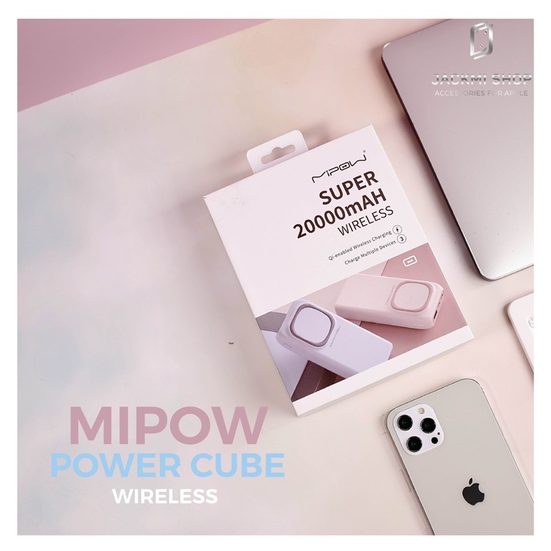 [HÀNG CHÍNH HÃNG] Sạc dự phòng kiêm sạc không dây iPhone MIPOW Power Cube 20000 PD 18W/ QI 10W Wireless Charge