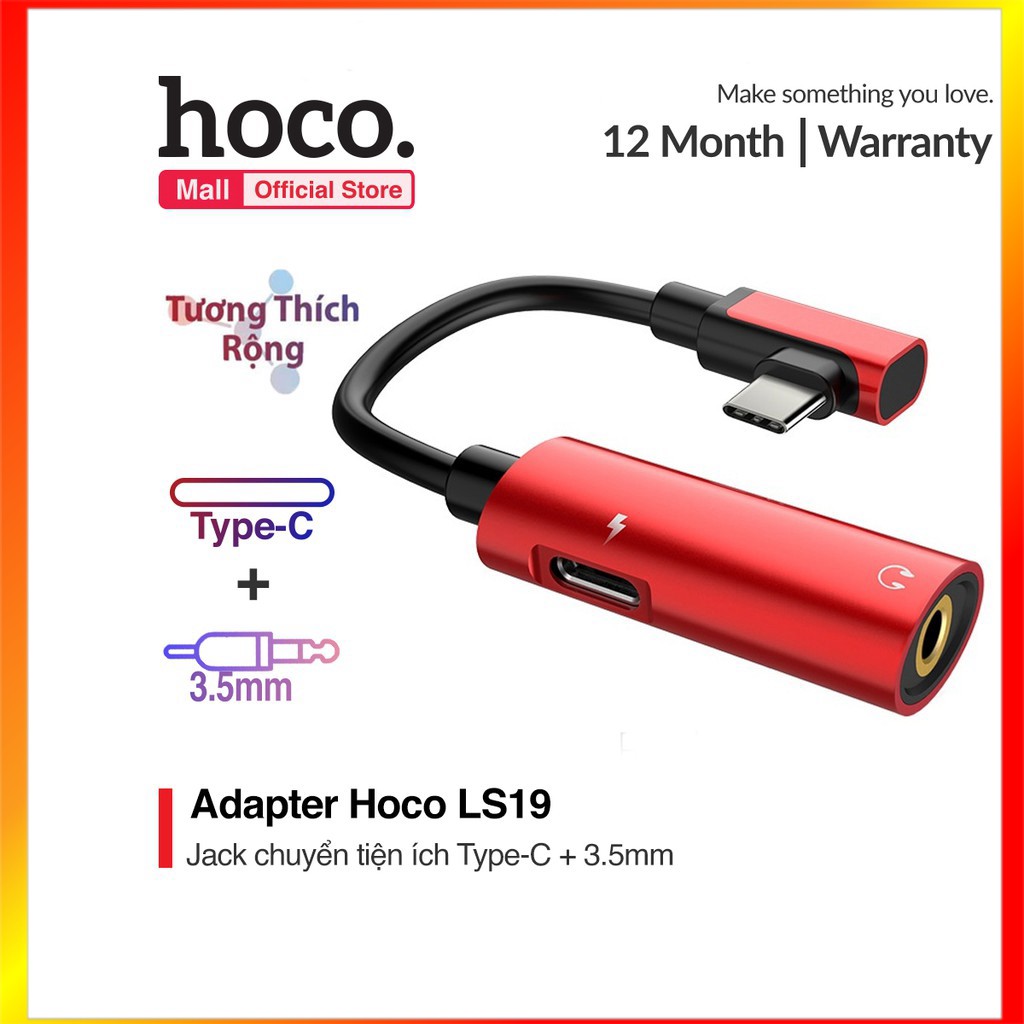 Cáp chuyển đổi Hoco LS19 từ USB Type-C sang USB Type-C + Audio 3.5mm - MrPhukien