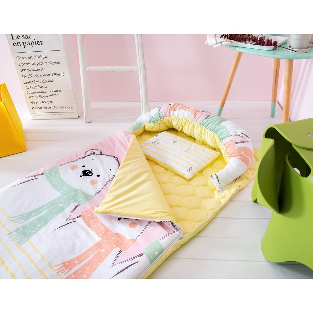 BỘ CHĂN GA,GỐI CÓ KHÓA KÉO NHƯ TÚI NGỦ CHO BÉ