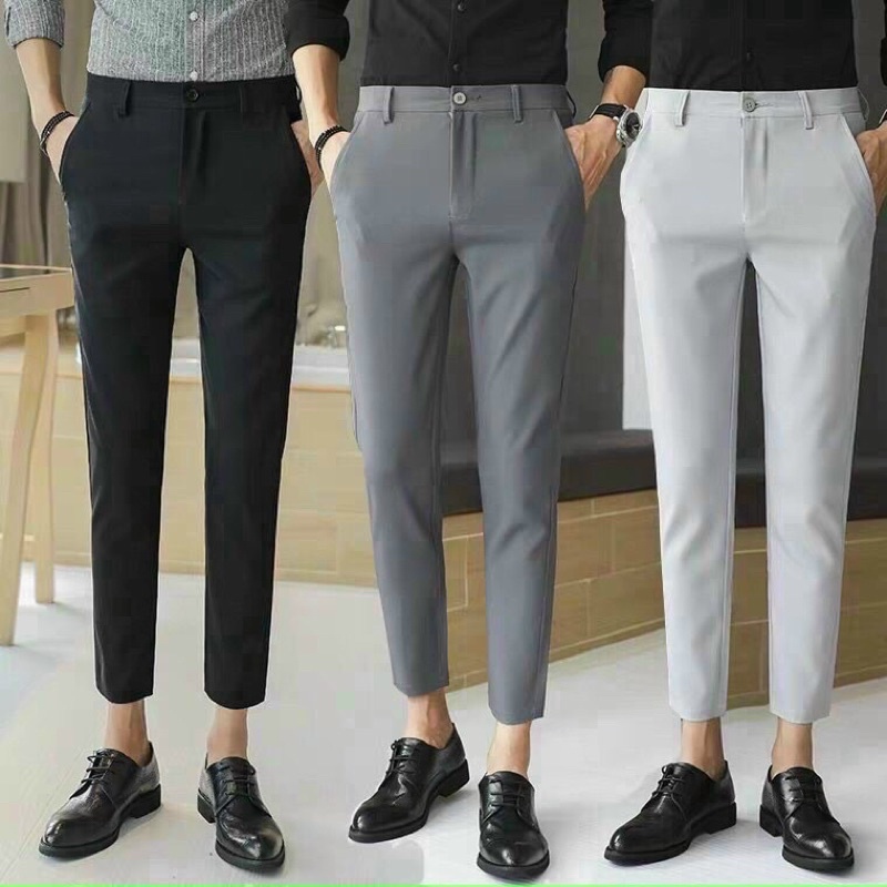 Quần Tây Nam - Quân Âu Nam Trendyman Công Sở Đen Cá Tính Dáng Ôm Chuẩn Vải Co Giãn Không Nhăn Cao Cấp