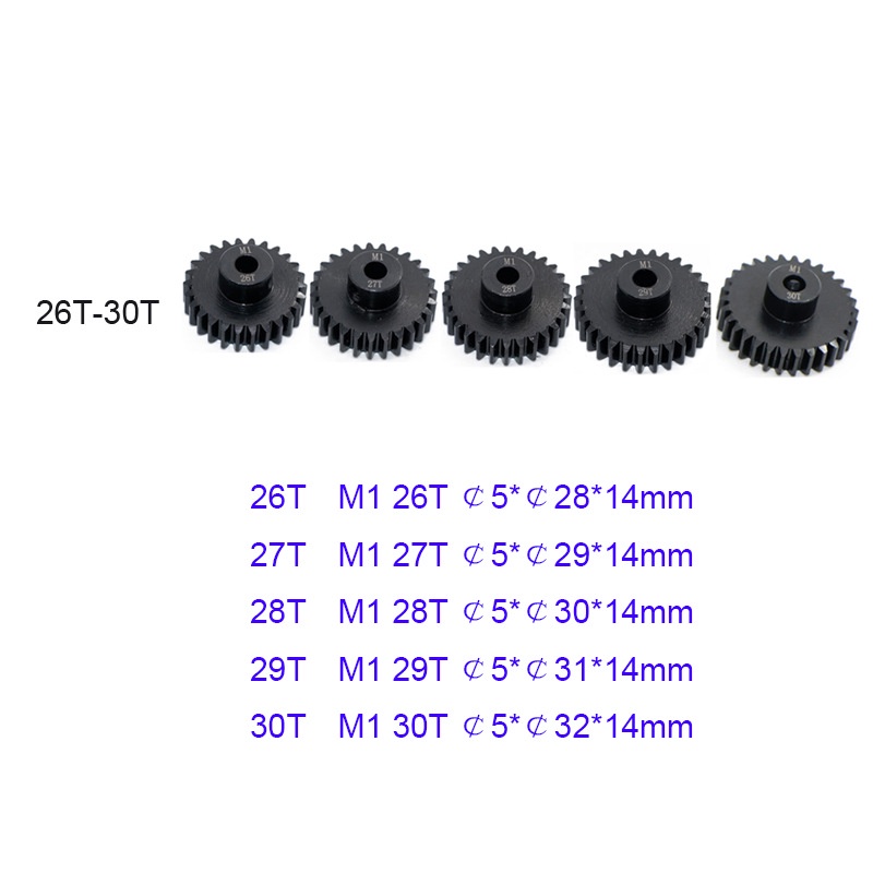 Trục Bánh Răng Kim Loại 11T-30T M1 5mm Cho Xe Điều Khiển 1/8 RC