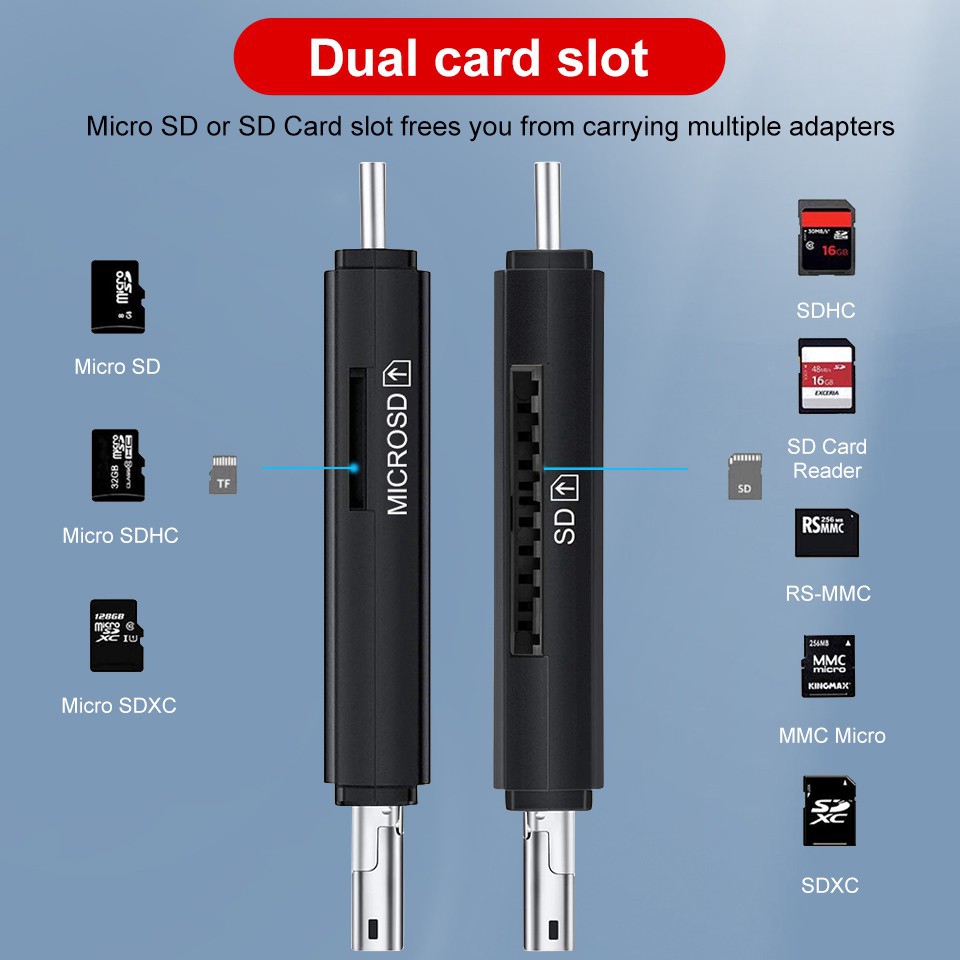 Đầu Đọc Thẻ Nhớ Sd Usb 2.0 Otg Micro Usb Type C