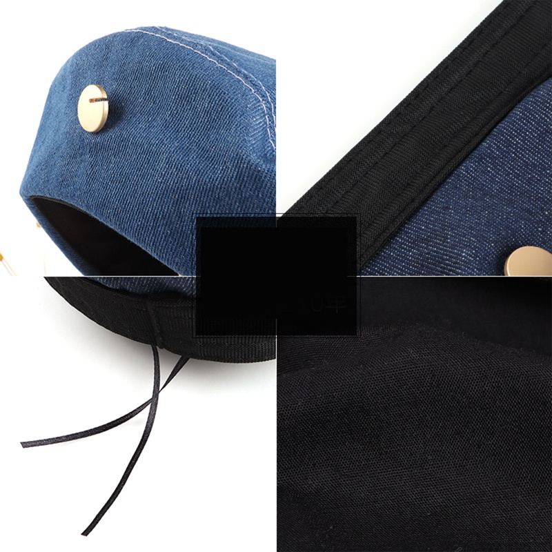 Nón Beret Denim Màu Trơn Phong Cách Cổ Điển Thời Trang Cho Nữ
