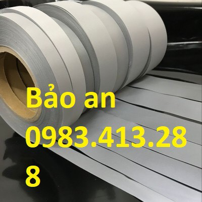 Dây phản quang vải màu ghi bản rộng 2,5cm