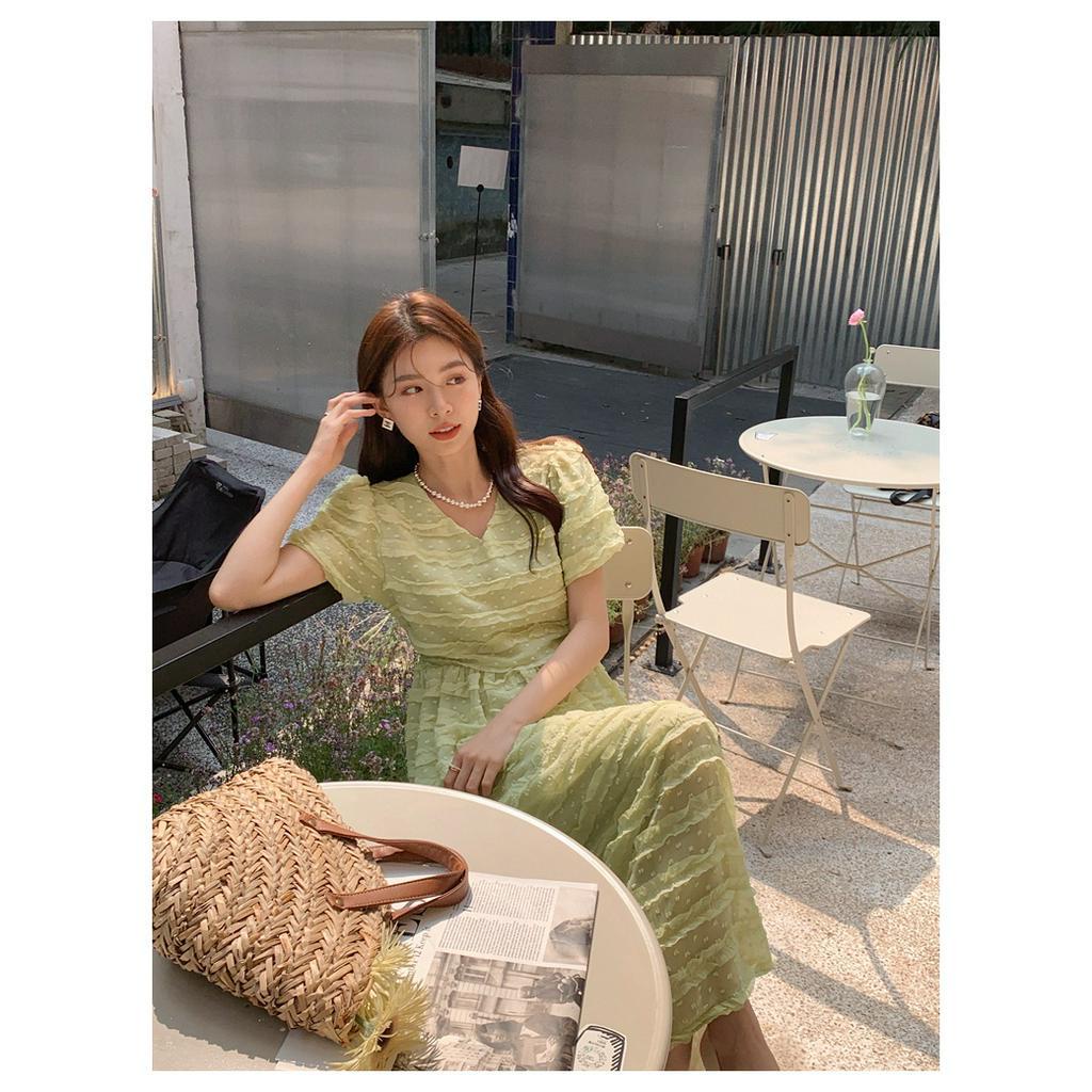Đầm Ren Ba Chiều Eo Cao Ôm Dáng Màu Trơn Phong Cách Hàn Quốc Thời Trang Mùa Hè Hàng Mới 62414