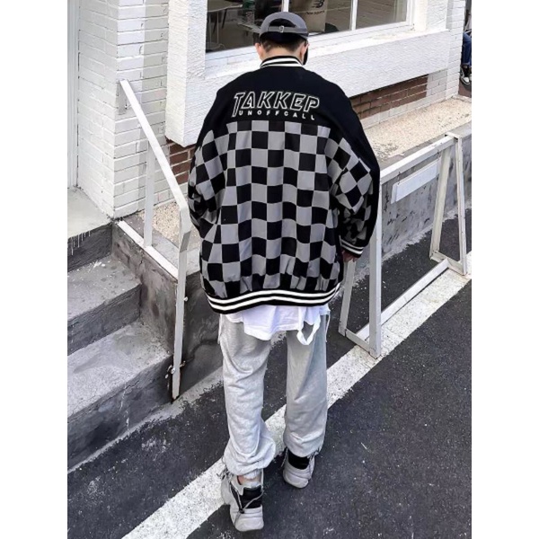 Áo Khoác Bomer Gió Caro Hai Lớp Form Rộng Unisex Siêu Cá Tính - Super Fashion P