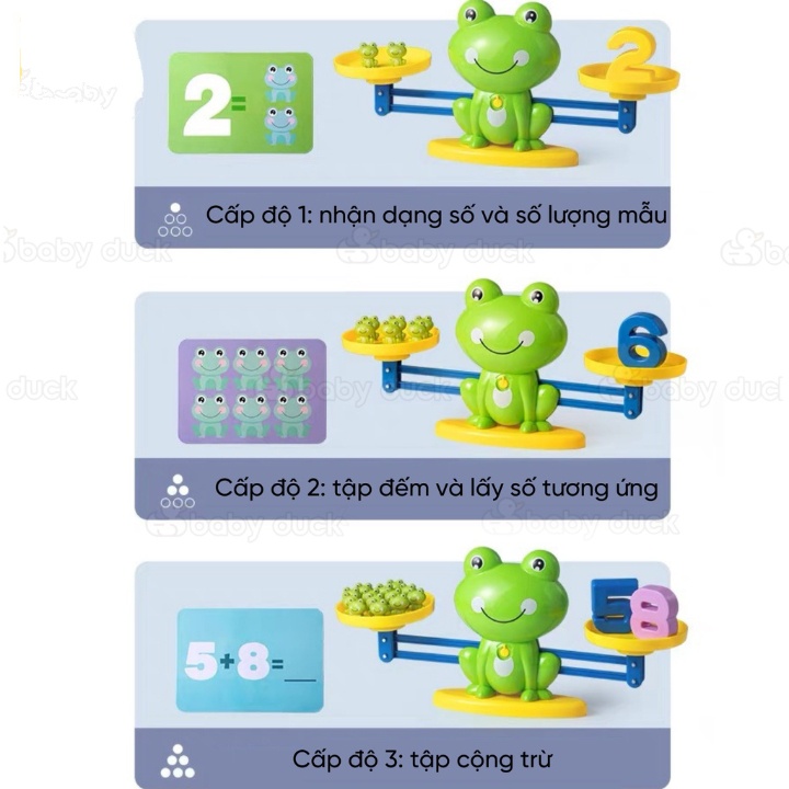 Đồ Chơi Cân Bằng Toán Học Hỗ Trợ Bé Học Tính Toán_ Cân ếch Size Lớn Cho Bé
