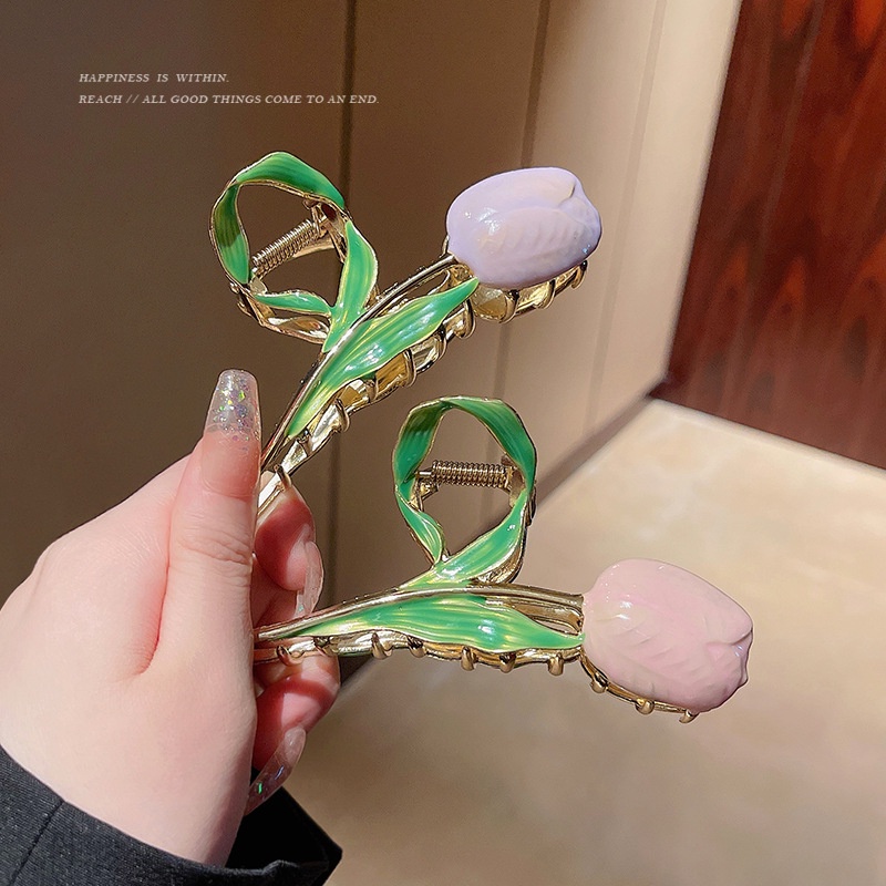 Kẹp Tóc Hoa Tulip Phong Cách Hàn Quốc Kiểu Mới 2022