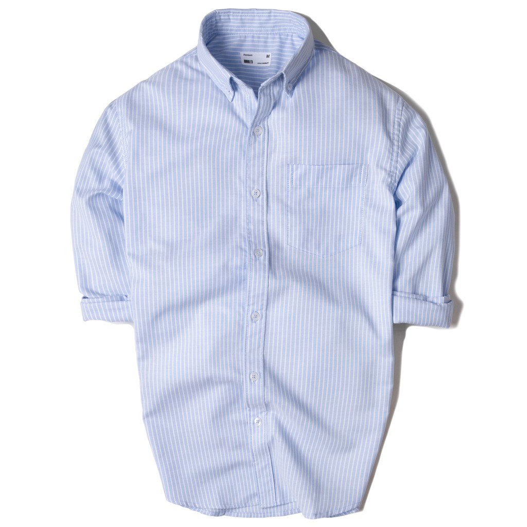 Áo sơ mi nam Double'D xanh kẻ sọc SKXX