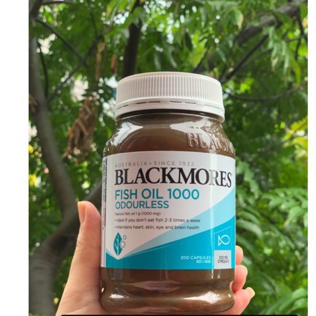 Lọ viên uống dầu cá Blackmores Fish Oil khử mùi 200 viên