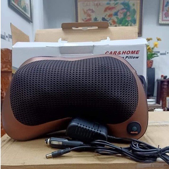 Gối Massage Hồng Ngoại 8 Bi Đa Năng Massage Vai Gáy Cổ Lưng Toàn Thân - LAVITA