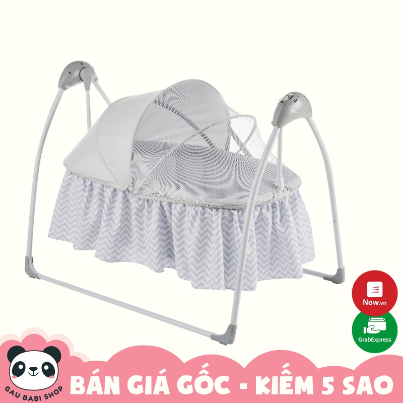 Nôi điện tự động điều khiển từ xa kết hợp nhạc trắng ru ngủ cho bé sơ sinh tới 2 tuổi Mastela SG239 màu Ghi