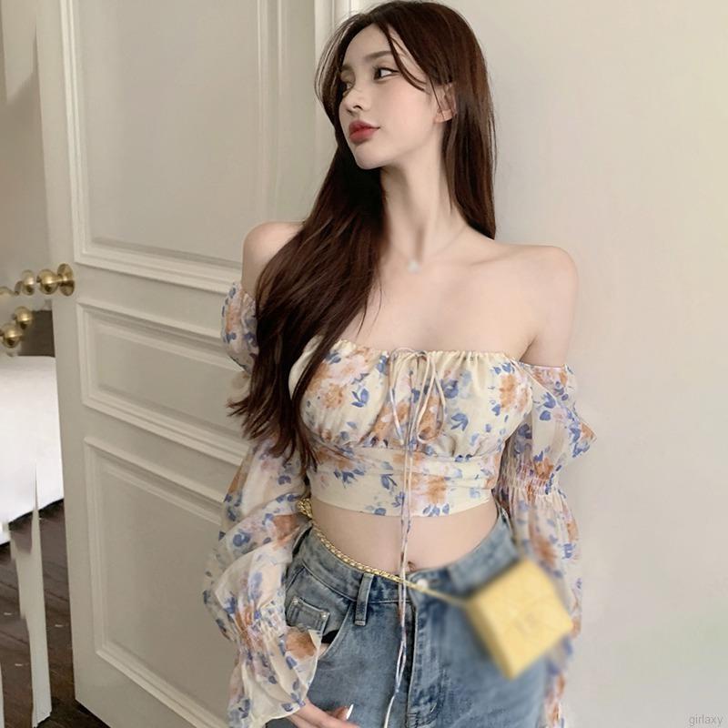 Áo Sơ Mi Tay Dài Họa Tiết Hoa Phong Cách Thời Trang Hàn Quốc Cho Nữ