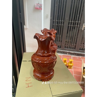 Bình hoa sen gỗ xà cừ 30cm giá 1 chiếc