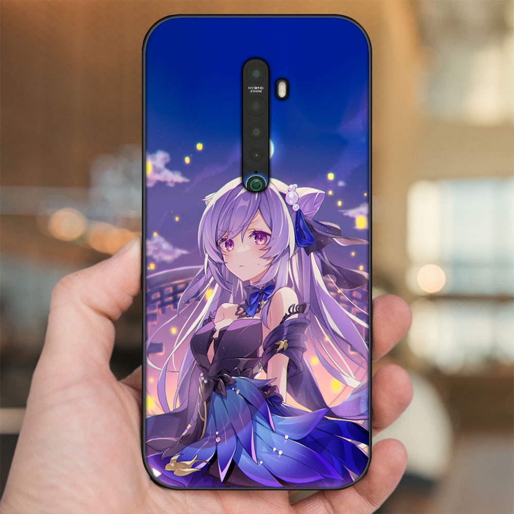Ốp lưng Oppo Reno 2 viền đen in hình Keqing Genshin Impact