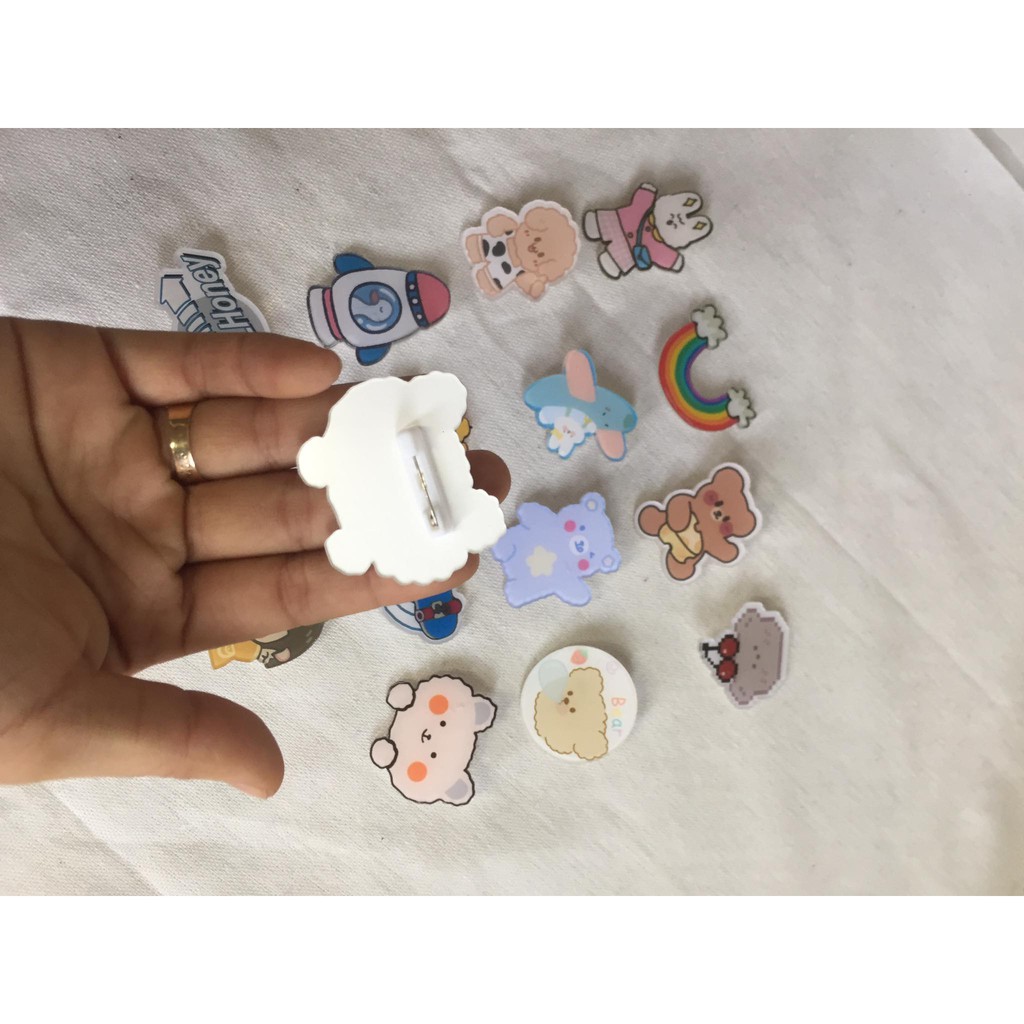 Sticker huy hiệu cài áo , balo nữ ...siêu dễ thương ,đáng yêu