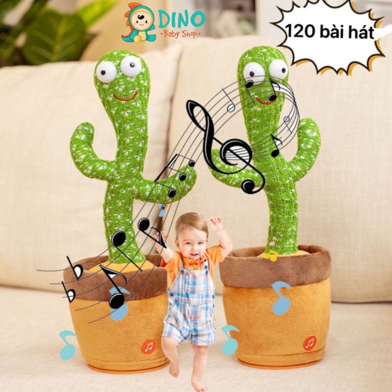 Cây xương rồng nhảy múa, đồ chơi trẻ em nhại giọng vui nhộn, đáng yêu phát nhạc Dino