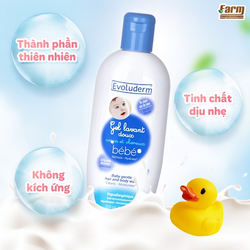 Sữa tắm gội EVOLUDERM  dành cho bé yêu