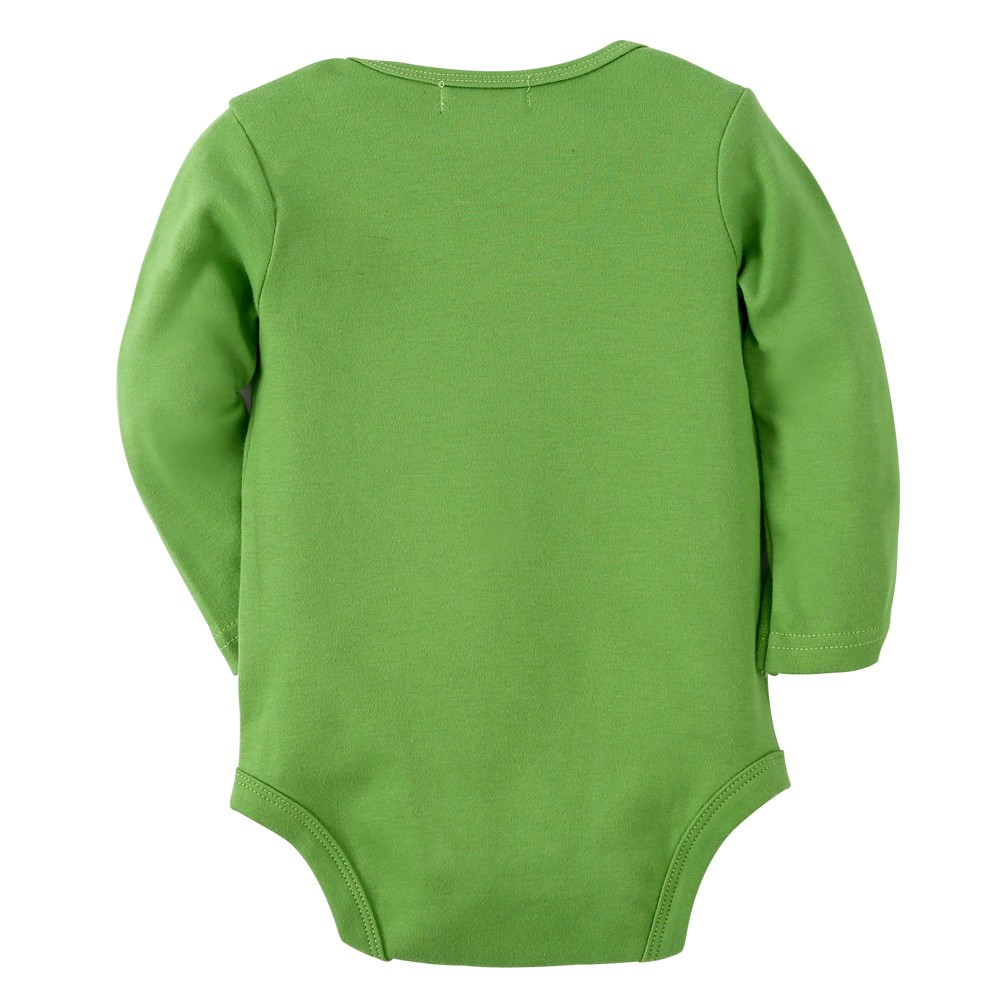 Jumpsuit Sanlutoz chất vải cotton tay dài màu xanh lá cho em bé